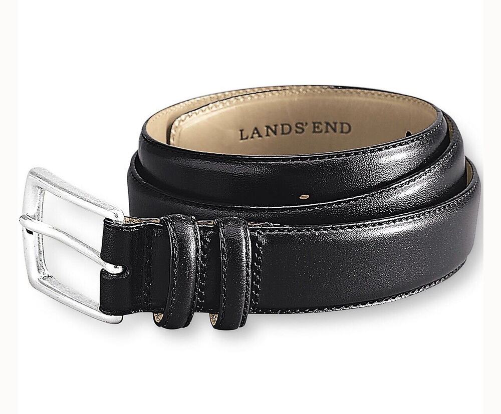 Land's End Womens Black Glove Leather Belt US 28β Waist Size NEW